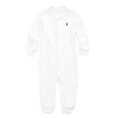 Polo Ralph Lauren Baby Boy's Interlock Classic Coverall In White