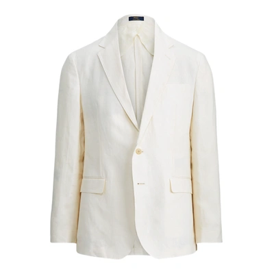 Shop Ralph Lauren Polo Soft Tailored Linen Sport Coat In Light Cream