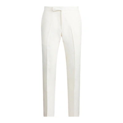 Shop Ralph Lauren Linen Trouser In Light Cream