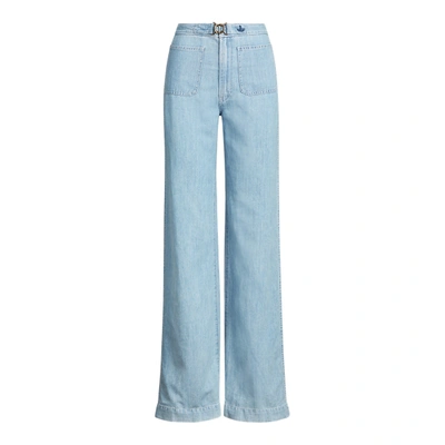 Shop Ralph Lauren Margery Wide-leg Jean In Light Indigo