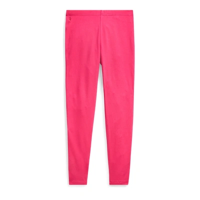 Shop Polo Ralph Lauren Bow-back Jersey Legging In Sport Pink