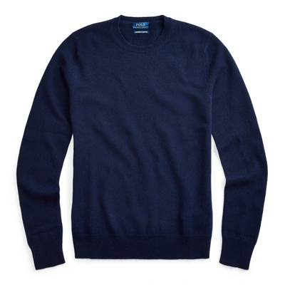 Shop Ralph Lauren Washable Cashmere Sweater In Hunter Navy