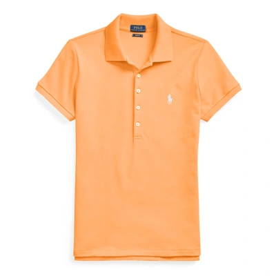 Shop Ralph Lauren Slim Fit Stretch Polo Shirt In Key West Orange