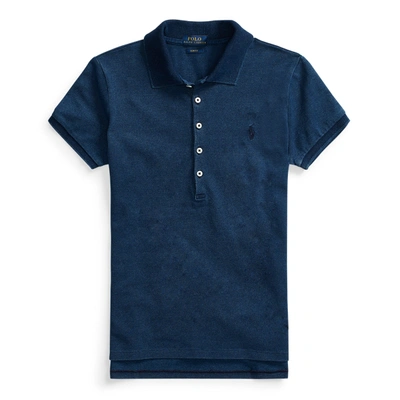Shop Ralph Lauren Slim Fit Stretch Polo Shirt In Dark Indigo