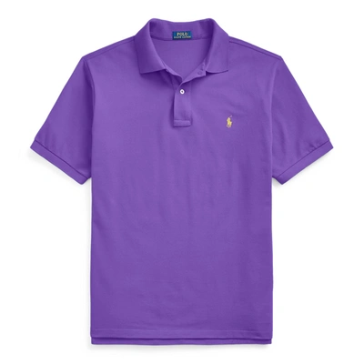 Shop Polo Ralph Lauren The Iconic Mesh Polo Shirt In Cabana Purple/c1229
