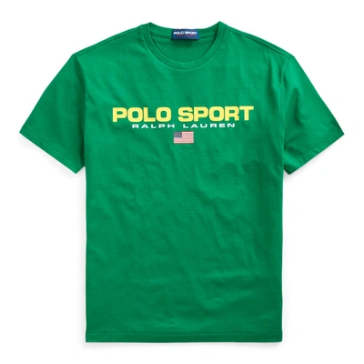 Shop Ralph Lauren Classic Fit Polo Sport Jersey T-shirt In English Green