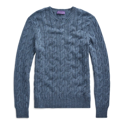 Shop Ralph Lauren Cable-knit Cashmere Sweater In Nordic Blue Melange