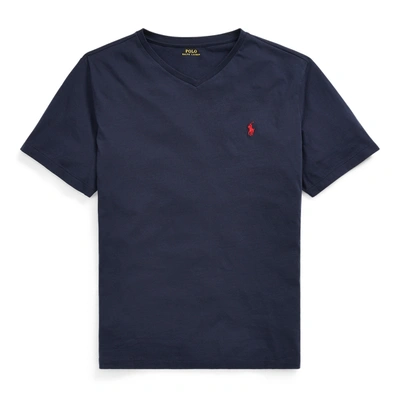 Shop Polo Ralph Lauren Jersey V-neck T-shirt In Ink