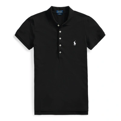 Shop Ralph Lauren Slim Fit Stretch Polo Shirt In Polo Black/white