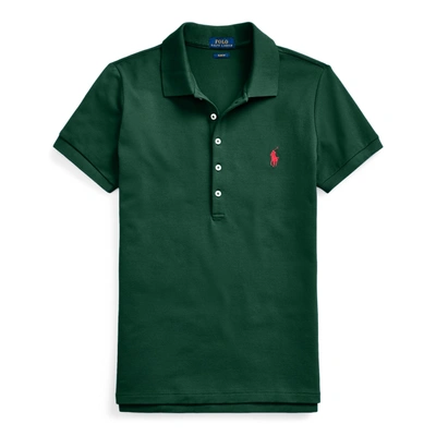 Shop Ralph Lauren Slim Fit Stretch Polo Shirt In College Green