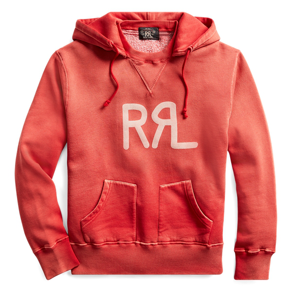 Double Rl Logo Fleece Hoodie In Faded Red ModeSens