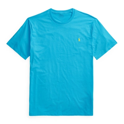 Shop Polo Ralph Lauren Cotton Jersey Crewneck T-shirt In Cove Blue