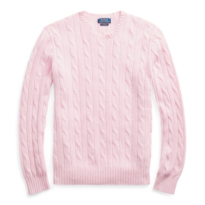 Shop Ralph Lauren Cable-knit Cashmere Sweater In Carmel Pink