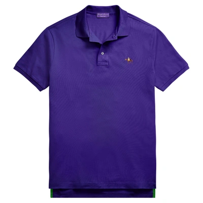 Shop Ralph Lauren Custom Slim Fit Piqué Polo Shirt In Bright Purple