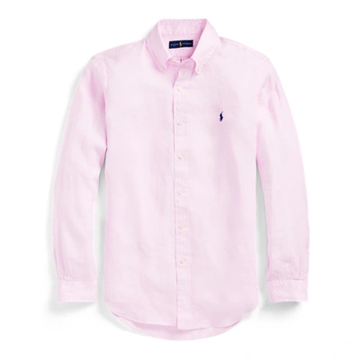 Shop Polo Ralph Lauren Lightweight Linen Shirt In Carmel Pink