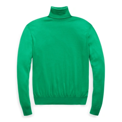 Shop Ralph Lauren Cashmere Turtleneck Sweater In Nautical Green
