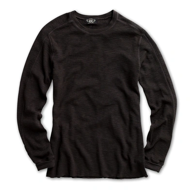 Double Rl Ralph Lauren Waffle-knit Crewneck In Faded Black Canvas