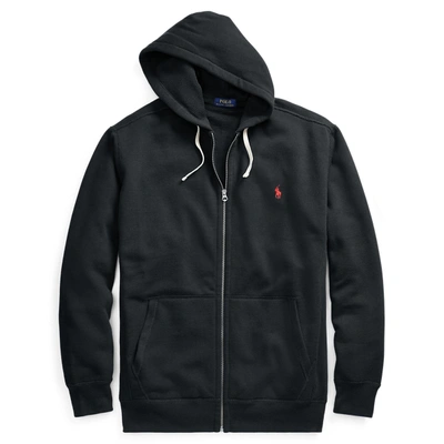 Shop Polo Ralph Lauren Fleece Full-zip Hoodie In Polo Black