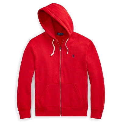 Shop Ralph Lauren Fleece Full-zip Hoodie In Rl 2000 Red