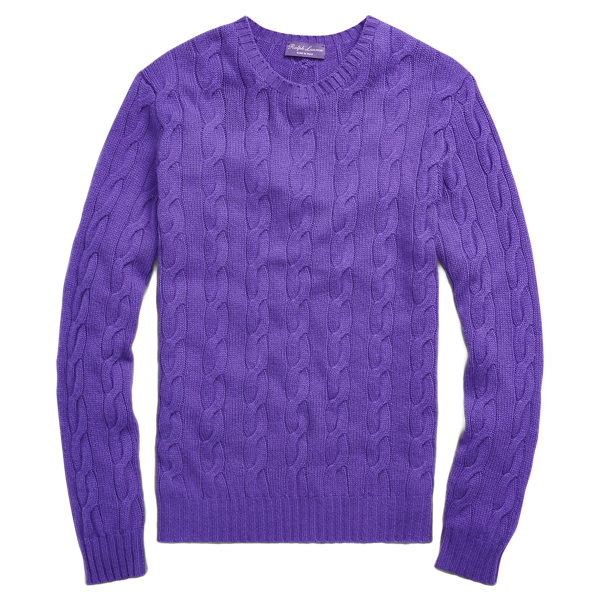 Purple Label Cable-knit Cashmere Sweater In Bright Purple | ModeSens