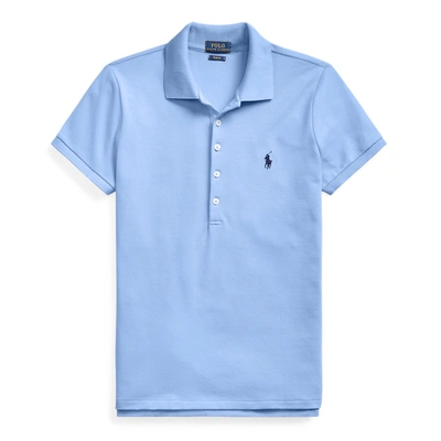 Shop Ralph Lauren Slim Fit Stretch Polo Shirt In Harbor Island Blue
