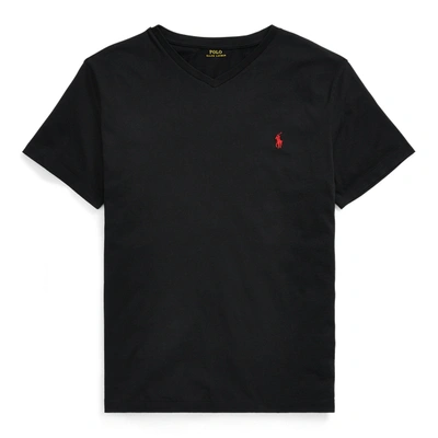 Shop Polo Ralph Lauren Jersey V-neck T-shirt In Rl Black