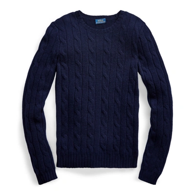 Shop Ralph Lauren Cable-knit Cashmere Sweater In Hunter Navy