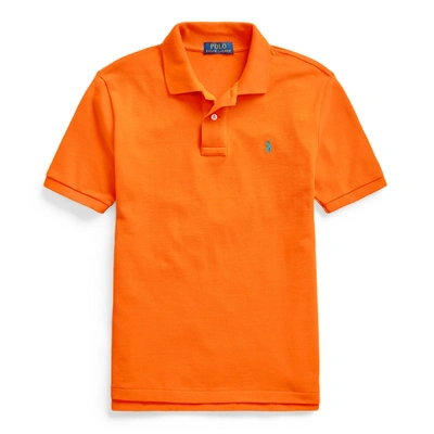 Shop Polo Ralph Lauren Cotton Mesh Polo Shirt In Resort Orange