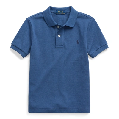 Shop Polo Ralph Lauren Cotton Mesh Polo Shirt In Federal Blue