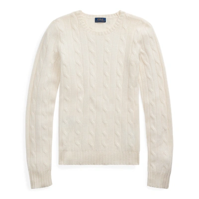 Shop Ralph Lauren Cable-knit Cashmere Sweater In Cream