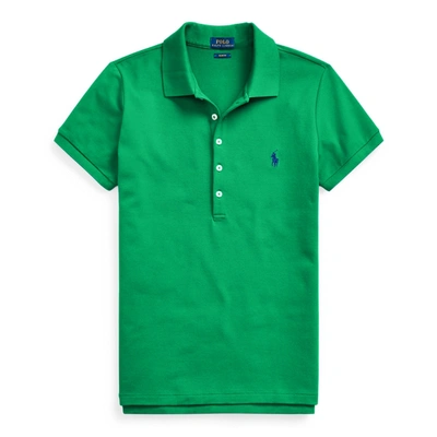 Shop Ralph Lauren Slim Fit Stretch Polo Shirt In Billiard