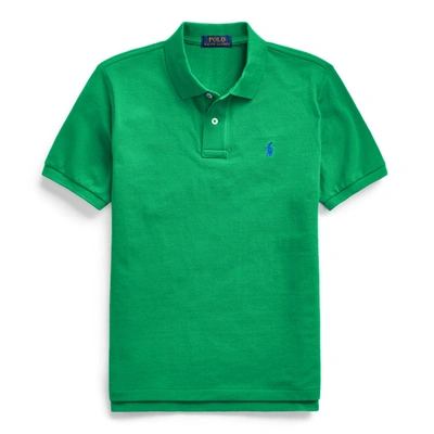 Shop Polo Ralph Lauren Cotton Mesh Polo Shirt In Billiard