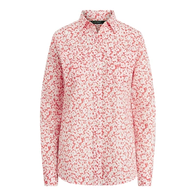 Shop Lauren Ralph Lauren Floral Cotton Shirt In Island Hibiscus/white