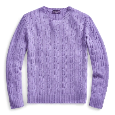Shop Ralph Lauren Cable-knit Cashmere Sweater In Classic Lavender