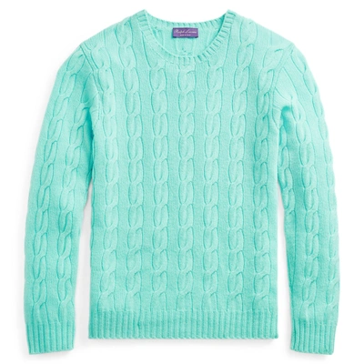 Shop Ralph Lauren Cable-knit Cashmere Sweater In Sea Glass