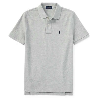 Shop Polo Ralph Lauren Cotton Mesh Polo Shirt In Light Gray