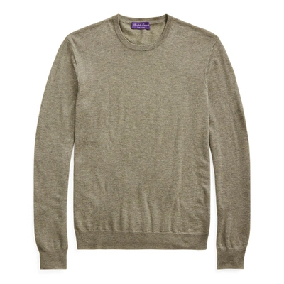 Shop Ralph Lauren Cashmere Crewneck Sweater In Classic Grey Heather