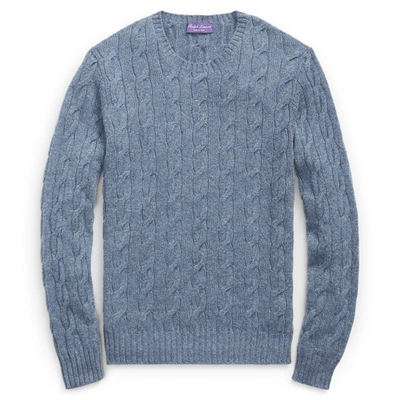 Shop Ralph Lauren Cable-knit Cashmere Sweater In Supply Blue Melange