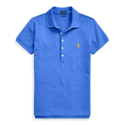 Shop Ralph Lauren Slim Fit Stretch Polo Shirt In New Iris Blue