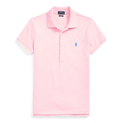 Shop Ralph Lauren Slim Fit Stretch Polo Shirt In Carmel Pink