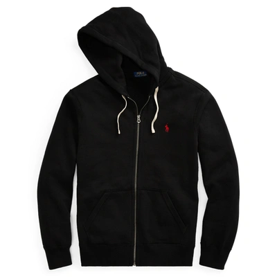 Shop Ralph Lauren Fleece Full-zip Hoodie In Polo Black