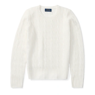 Polo Ralph Lauren Cable-knit Cashmere Sweater In Warm White