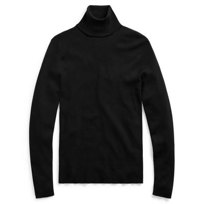 Shop Ralph Lauren Slim Fit Rib-knit Wool Sweater In Polo Black