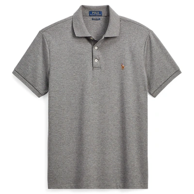 Shop Polo Ralph Lauren Soft Cotton Polo Shirt In Foster Grey Heather