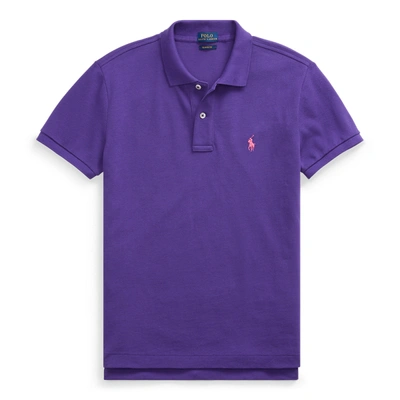Shop Ralph Lauren Classic Fit Mesh Polo Shirt In Purple Rage