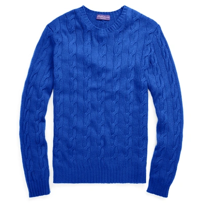 Shop Ralph Lauren Cable-knit Cashmere Sweater In Classic Copen Blue
