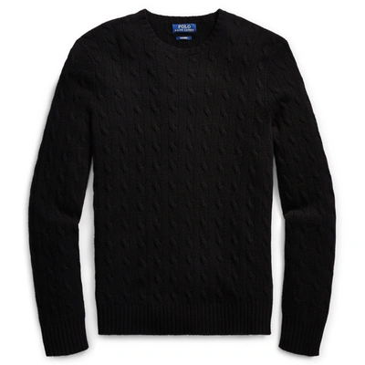 Shop Ralph Lauren Cable-knit Cashmere Sweater In Polo Black