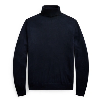 Shop Ralph Lauren Cashmere Turtleneck Sweater In Classic Chairman Navy