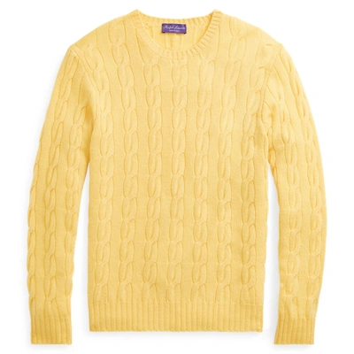 Shop Ralph Lauren Cable-knit Cashmere Sweater In Classic Yellow