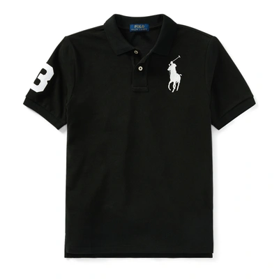 Shop Polo Ralph Lauren Big Pony Cotton Mesh Polo Shirt In Polo Black/white